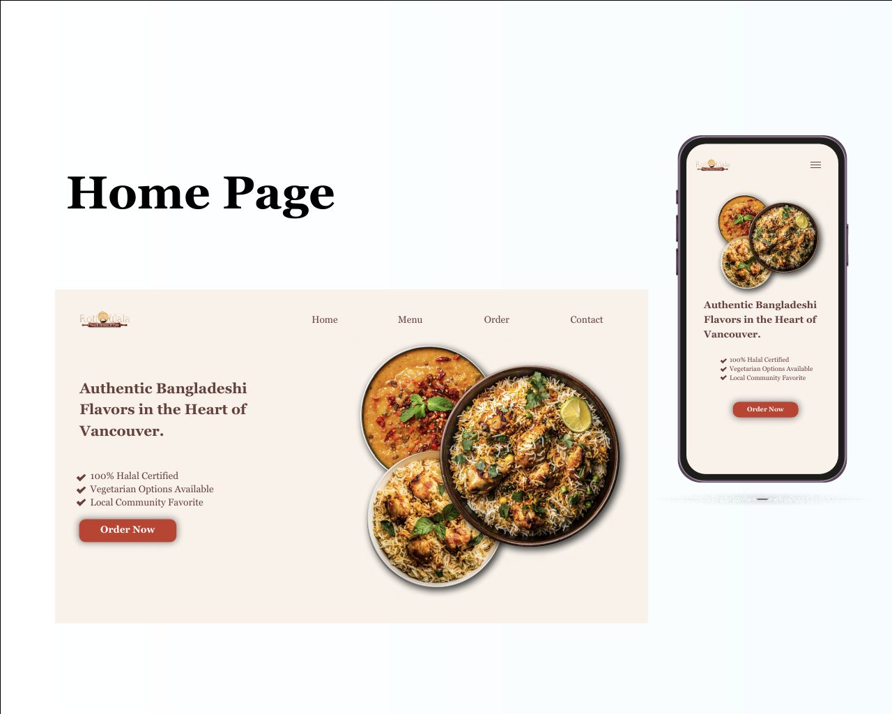 Roti Wala website redesign shown on desktop and mobile