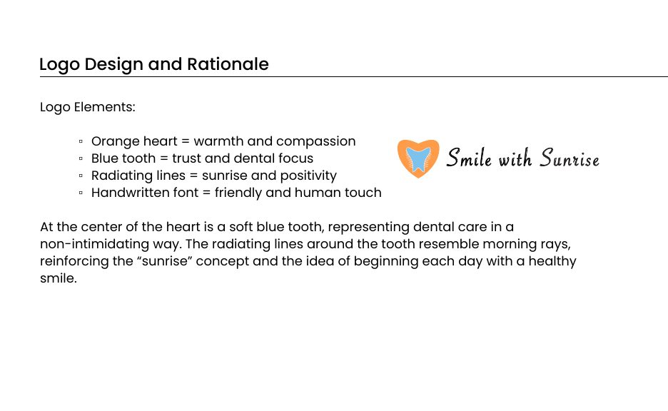 Smile with Sunrise logo design and rationale