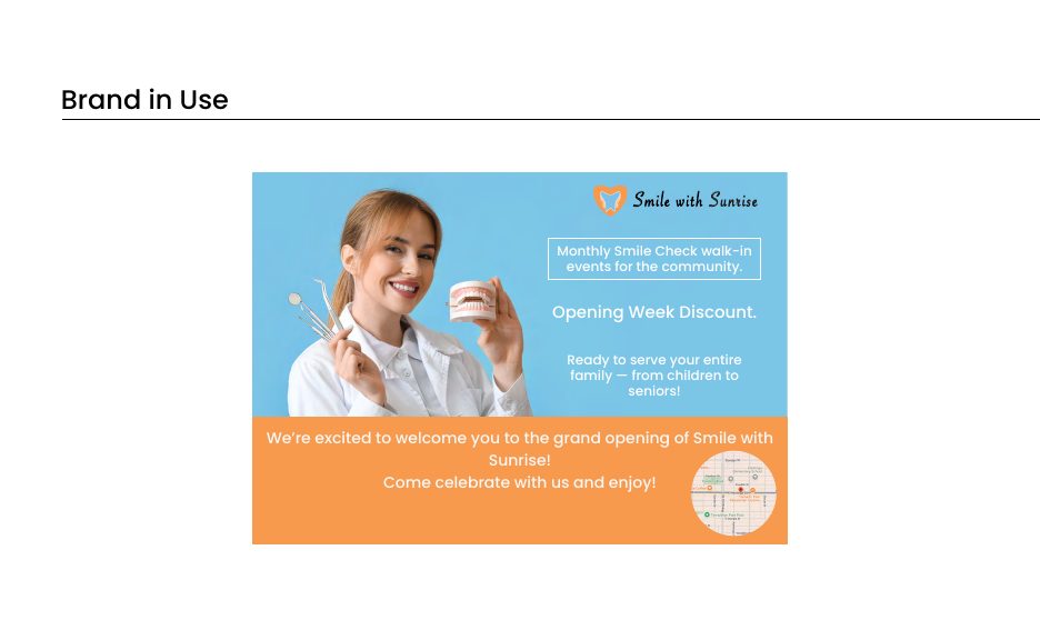 Smile with Sunrise clinic promotional design